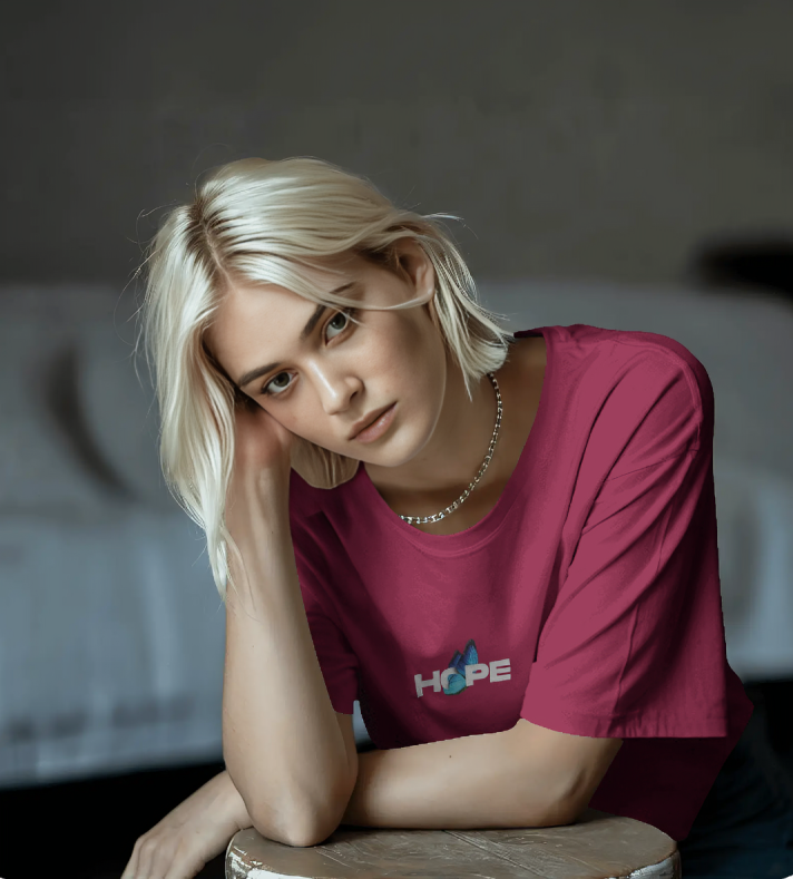 HOPE Oversized Tee – Burgundy Street Edition