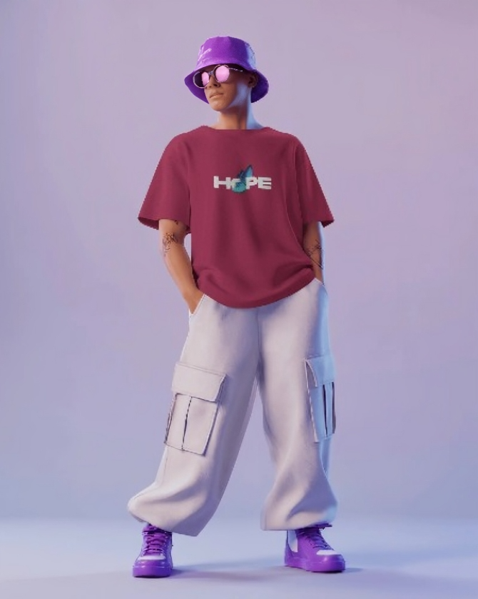 HOPE Oversized Tee – Burgundy Street Edition